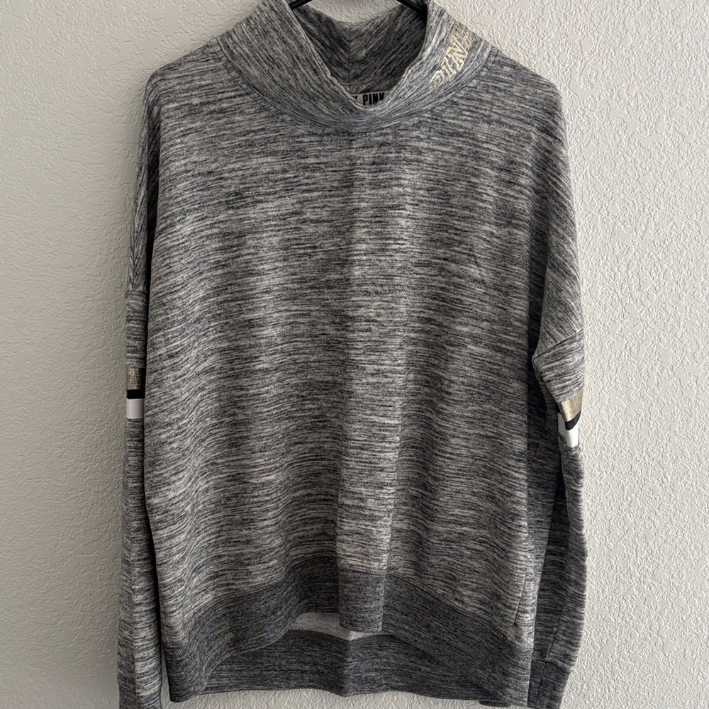 Victorias Secret Pink Heather Gray Turtleneck Sweater